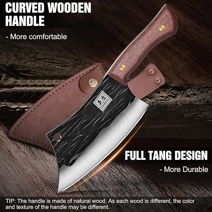 ENOKING 6.3" Hand‑Forged Meat Cleaver